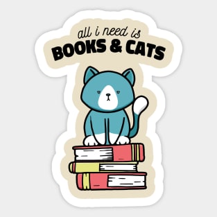 Books and Cats Sticker